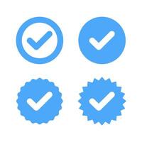 Verified account icon set design vector
