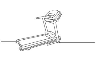 Continuous one line drawing of treadmill machine vector