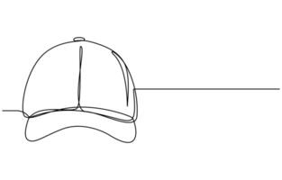 Continuous line drawing of baseball cap vector