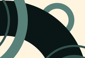 Abstract background with circles and waves in retro style. simple green background illustration. vector