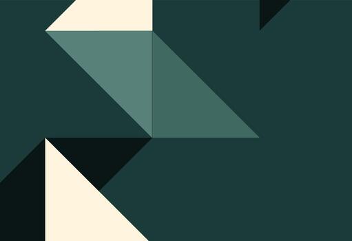abstract geometric background with triangles in green and beige colors. vector