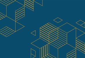 Abstract background with cubes and lines. blue geometrical background illustration for your design. vector