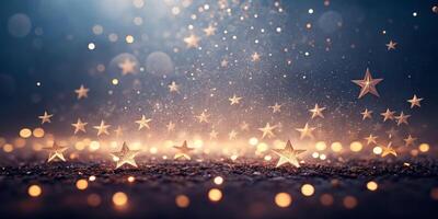 Shimmering particles dance like stars in a magical night sky enchanting fantasy scene dreamlike environment photo