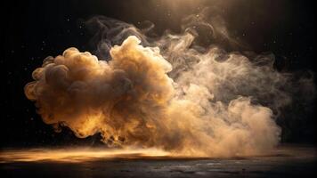 Swirling cloud of inky smoke particles abstract art dark studio digital artwork atmospheric concept photo