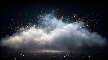 Ethereal particle cloud displaying dust particles dark background abstract image mystical atmosphere artistic viewpoint photo
