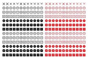 Cross Mark Icons set vector