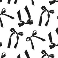 Seamless pattern with ribbon bows. Tie silhouettes. Background design. Repeating print for fabric, wrapping paper, textile, wallpaper vector