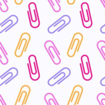 Seamless pattern for knowledge day. Paper clips. Background design vector
