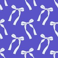 Seamless lilac pattern with bows. Background design. Repeating print for fabric vector
