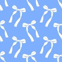 Seamless blue pattern with bows. . Background design. Repeating print for fabric, wrapping paper, textile, wallpaper vector
