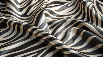 Vitality of zebra stripes in close-up textured fabric elegant home decor luxurious environment artistic perspective photo