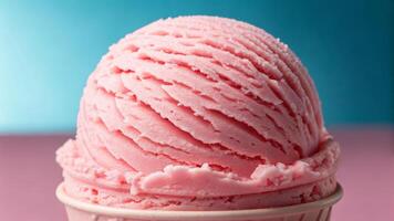 Summertime delight indulging in pink ice cream summer festival food photography vibrant atmosphere close-up joy photo