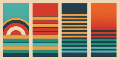 A poster with colorful stripes and stripes vector