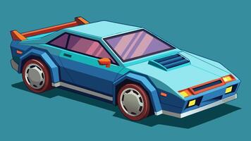 An illustration of a car in the style of a cartoon vector