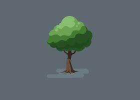 A cartoon tree on a gray background vector