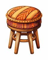 illustration of a wooden stool isolated on white background vector