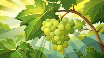 Grapes on the vine vector