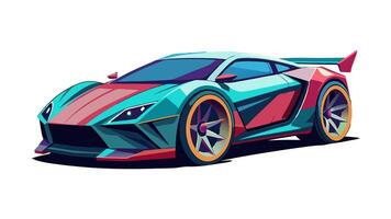 A cartoon car with a colorful paint job vector