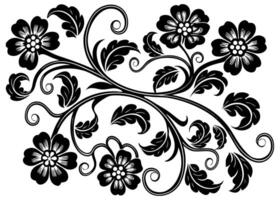 Black and white floral design vector