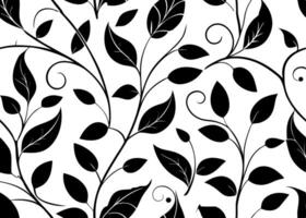 Black and white floral pattern vector