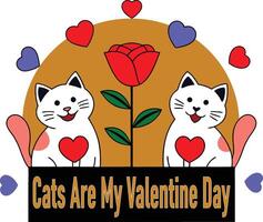 cats are my valentine day unique style vector