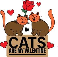 cats are my valentine unique vector