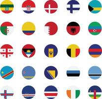 World flag isolated background set vector