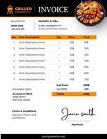 Catering Invoice Design  template