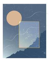 Ethereal Moonlit Ocean Abstract Serenity vector