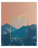 Moonlit Peaks in Evening Glow vector