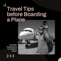Black Travel Tips Boarding Plane Instagram Post template