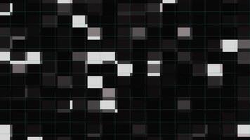 Flickering Cube In Black. Box Flicker, Blinking Squares, Effect Of Pixels. video