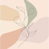 abstract illustration of a plant with leaves with pink background vector