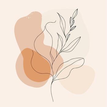 a drawing of a shapes with leaves on it vector