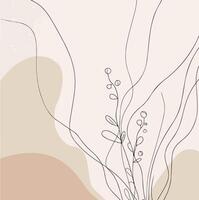 a drawing of a plant with leaves and lines vector