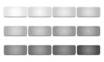 Silver, Metallic Gradient, Chrome Color Collection Palette Set vector