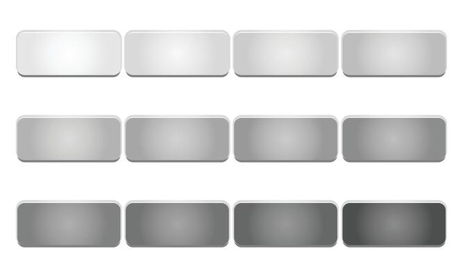 Silver, Metallic Gradient, Chrome Color Collection Palette Set