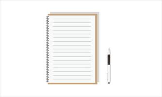 notebook with pen illustration on a white background vector
