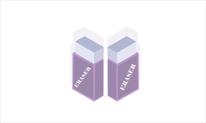 two purple box erasers on a white background