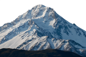 Majestic mountain peak isolated, stunning natural landscape, snow-capped summit, breathtaking view, serene wilderness png
