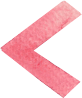 Numeric Less Than or Less Than symbol that is drawn and painted by hand in light red watercolor of fine art style png