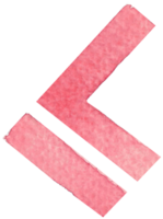 numérico Menos que igual ou Menos que igual símbolo este é desenhado e pintado de mão dentro luz vermelho aguarela do bem arte estilo png