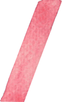 Numeric Slash or Slash symbol that is drawn and painted by hand in light red watercolor of fine art style png