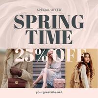 Pink Spring Time Special Offer Instagram Post template