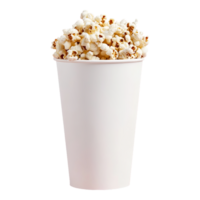 Popcorn in a large white cardboard bucket. png