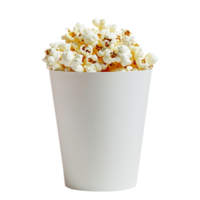 popcorn in a white cup on a transparent background png