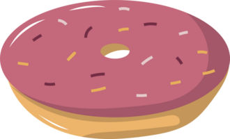 Illustration of a Pink Frosted Donut png