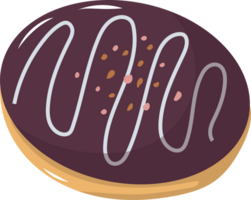 Illustration of a Chocolate Glazed Donut png