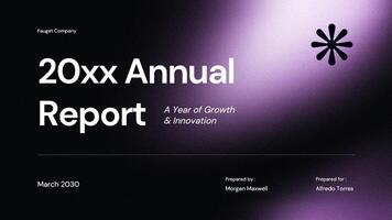 black purple modern gradient Annual report presentation template