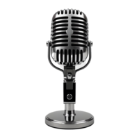 Stylish Retro Microphone On Black Background For Studio Use Isolated On Transparent Background png